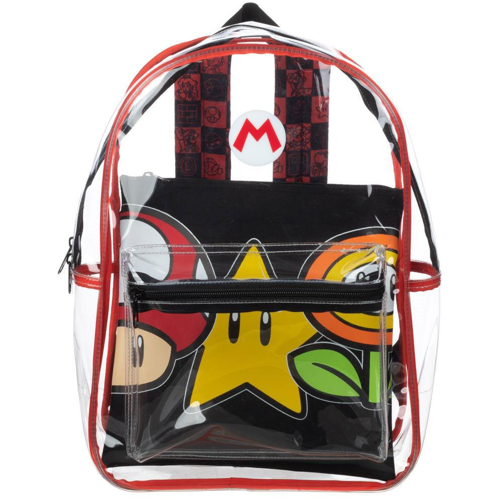Super Mario Transparent Backpack Clear 16″ School Bag