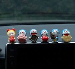 6Pcs/Set Anime Doraemon Expressions Figures Kawaii Car Decorations Home Decor