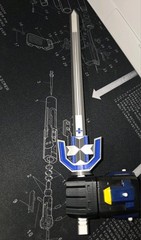 3D Printed Voltron Dairugger Replacement Sword Blue & Silk Silver PLA About 11″
