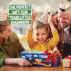 38-Piece Wooden Train Track Lot Railway Set with Crane, Bridge & Accessories