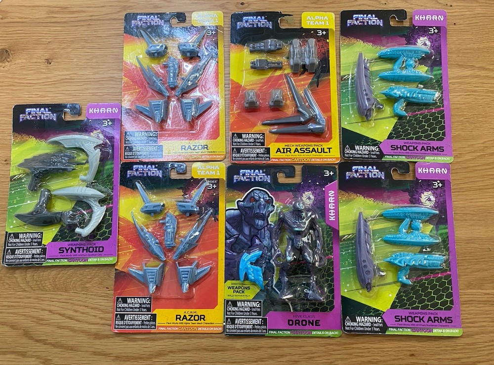 Final Faction Toy Lot Khaarn Drone Razor Shock Arms Alpha Team Accessories New
