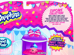 Shopkins Food Fair Cup Cake Collection 8 Pieces Plus Tray Tongs & Display New