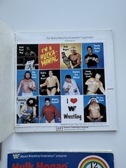 VTG Titan Sports WWF Book Sticker School Hulk Hogan LJN WWE toy LOT Wrestling