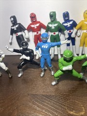 VTG Super Robotic Rangers Yellow Black Red Green Action Figures Lot Of 15
