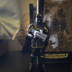 Helldivers II Elite Edition B-01 Tactical Action Figure w/ Gun Black/Yellow