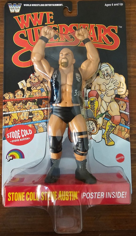 WWE LJN – “Stone Cold” Steve Austin – Action Figure BLACK CARD Mattel 2026 – NEW
