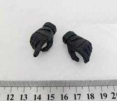 1/6 Black Gloved Hands x 2 For 12″ Hot Toys PHICEN Worldbox Ganghood Male Figure