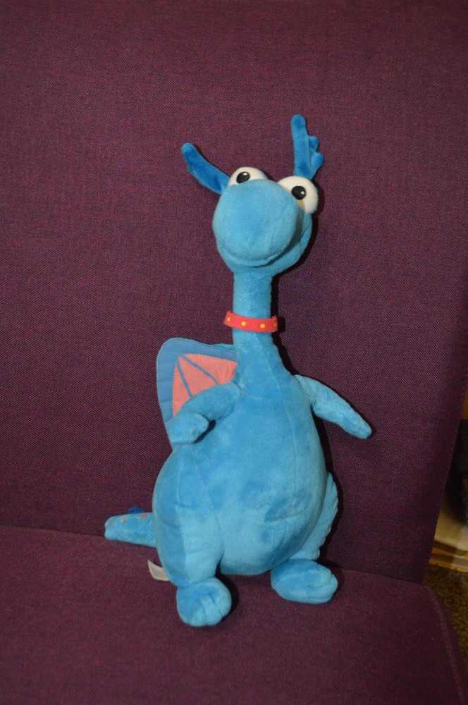 Disney Store Doc McStuffins Stuffy 13” Talking Blue Dragon Plush Works W5