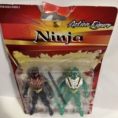Rare Blue And Green Ninja Action Figure Greenbrier International 5.5″ In Package