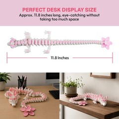 Cherry Blossom Dragon 3D Printed Figure Articulated Sakura Decor Flower Dragon