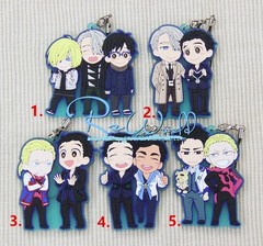 Japan Anime Yuri on Ice Rubber Strap Charm Keychain Couple Pendant Gift NEW