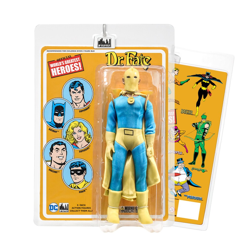 Official DC Comics Dr. Fate 8 ” Action Figure on Retro Style Retro Card