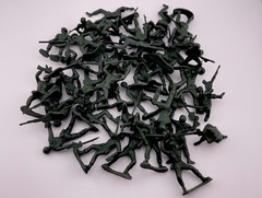Plastic Army Men Toy Mini Soldiers Dark Green Lot 40 Pieces 2-2.7” Diverse Poses