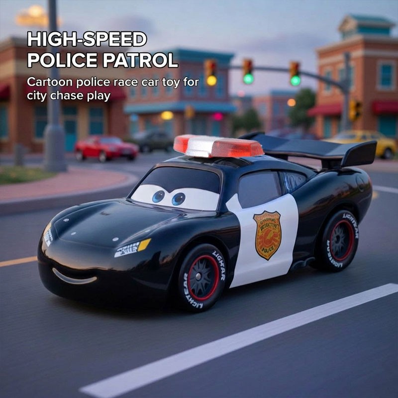 Disney Pixar Cars Sheriff Lightning McQueen Police Diecast 1:55 Metal Model Car