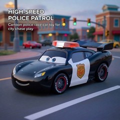 Disney Pixar Cars Sheriff Lightning McQueen Police Diecast 1:55 Metal Model Car