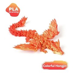 3D Printed Dragon Crystal Fully Articulated Dragon Fidget Toys Home Office Decor