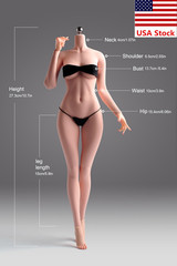 YM505 1/6 Female Pale Sexy Large Breast Flexible Body&Details For 12”Figure