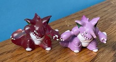 1999 POKEMON Auldey & Translucent Nidoking 2” C.G.T.S.J Nintendo Tomy Figures