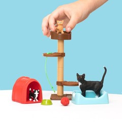 Farm World, Animal Toy Gifts for Kids, Playtime for Cute Cats, 9-piece Set with
