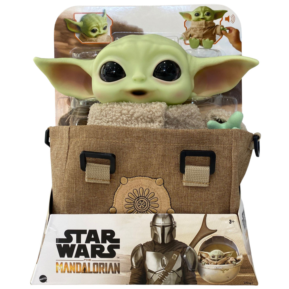 STAR WARS MANDALORIAN THE CHILD BABY YODA 11″ TALKING PLUSH IN SATCHEL, Grogu..