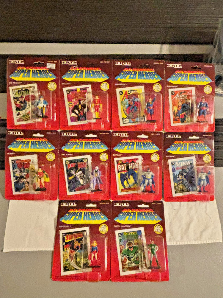 Original 1990 ERTL DC COMICS SUPER HEROES DIECAST FIGURES * COMPLETE SET Sealed