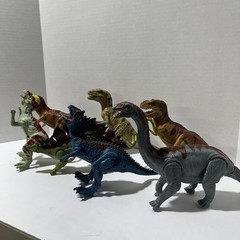 Lot Of 7 Dinosaurs = 6 Kid Galaxy Dinosaurs Poseable Action Figures 1 Unbranded