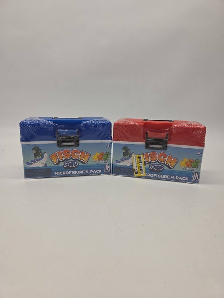 Fisch 4-Pack Microfigure Tacklebox, Red And Blue Box