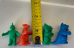 Lot of 4 Vintage Ultraman Kaiju Keshi Figures Windom Arstron Sadola Jirahs 1.5in