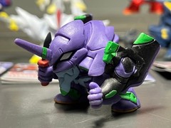 (7) BANDAI 2004 SD Mecha Gashapon Figures / SRW & Evangelion + Inserts!