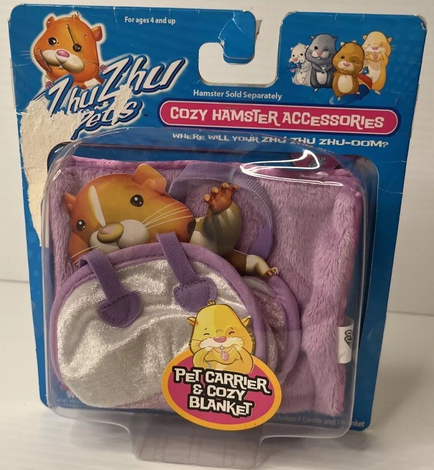 Zhu Zhu Pets Hamster Pet Carrier & Blanket Purple New In Packaging