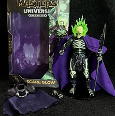 SCARE GLOW w/CUSTOM RETRO CAPE • MATTEL MOTU CHRONICLES INAUGURAL EDITION