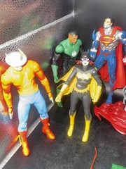 Lot Of 9 DC McFarlane Figures Bat Girl Green Lantern Batman Superman Flash