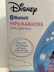 NEW, Disney Bluetooth MP3 Karaoke w/LED Light Show, Age 3 & Up