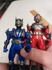 Karmen Rider BLUE KNIGHT and RED FIGURE As Shown R42 6 Inch Lot Of 2