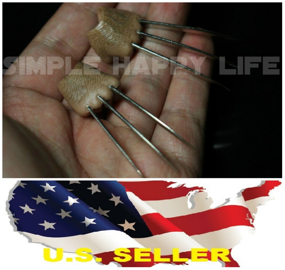 ❶IN STOCK❶ 1/6 Wolverine metal claw hands realistic hair fist Steel talons ❶USA❶