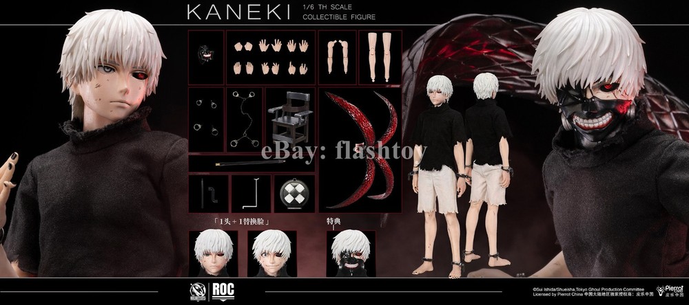 Presale RocketToys ROC-024 1/6 Tokyo Ghoul Kaneki Ken Action Figure Awakened Ver