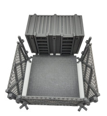 1:18 Scale 4″ Figure Diorama Playset Modular Industrial Chain Link Fence & Cargo