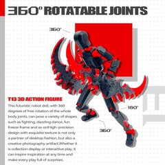 T13 3D Action Figure Set (Assembly Completed),Dummy Robot Titan 13 Action Fig…