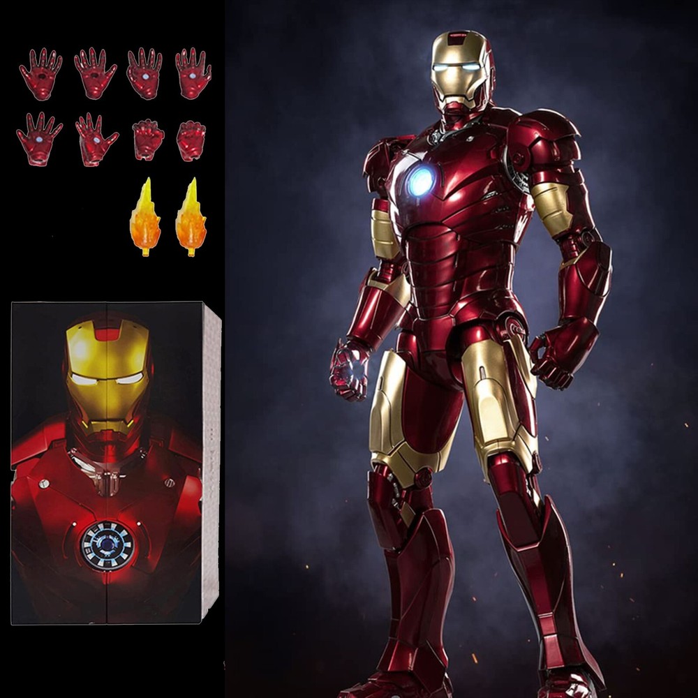 Marvel Avengers Iron Man Mark 3 MK3 Ironman Toy LED Light Action Figure Model