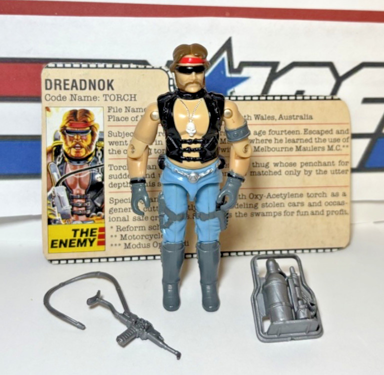 GI Joe Torch 1985 v1 *100% COMPLETE w/File Card, Near Mint!!* Dreadnok ARAH VTG