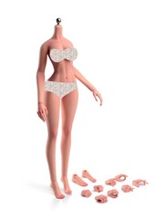 1/6 Flexible Normal MakeupLarge Breast Female Action Figure Body Detail Doll
