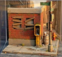 Street Corner Diorama Backdrop Brick Wall 1:12 1:18 3D Printed 6 or 4 Inch