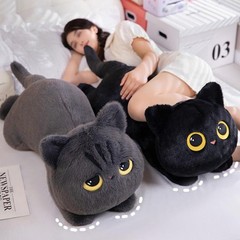 50-90cm Giant Black Cat Plush Toy Kawaii Cuddly Stuffed Pillow Kids Gift