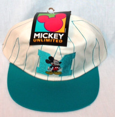 NEW WITH TAGS MICKEY MOUSE UNLIITED TEAL BLUE PIN STRIPE CAP VTHF