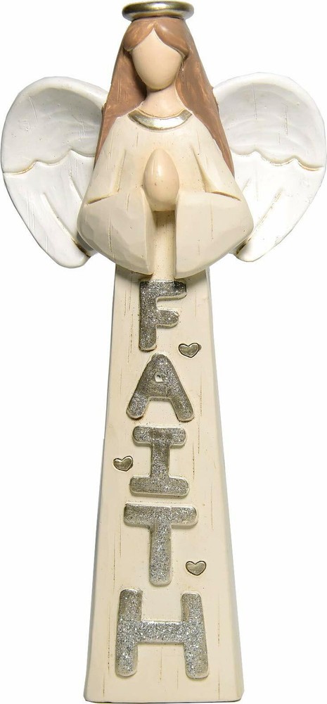 Holy Land Market Resin Faith Angel – Decorated with Stars – Medium ( 14.7 cm –