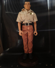 Human Action Figure w/ Clothes Beige Shirt Brown Pants Belt Shoes Plastic/Fabric
