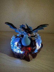 Mega Charizard X Figure with Flame Effect and LED Light, Brand New