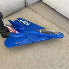 VTG 1989 Hasbro Flying Fighters? Blue Navy Jet Plane WORKS RARE HTF