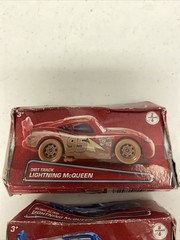 Lot Of 3 Disney Cars Bling Bling Dinoco Lightning McQueen Diecast 2/6 Box 1:55