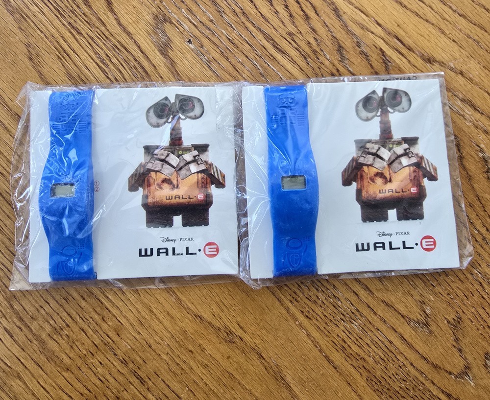 Lot of 2 New 2008 Disney Pixar Wall-E Movie Promo Digital Watches